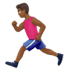 🏃🏾‍♂️ man running: medium-dark skin tone display on Apple